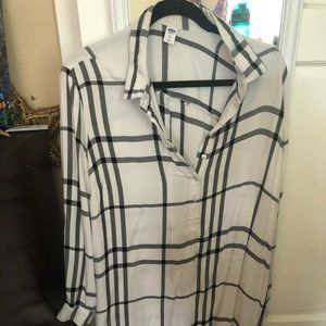 White, Grey and Black Old Navy Dress